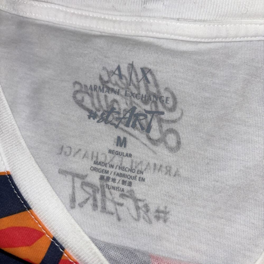 Armani Exchange st_ART Alex Lehours Graffiti Graphic T-Shirt White Size Medium - Picture 4 of 10